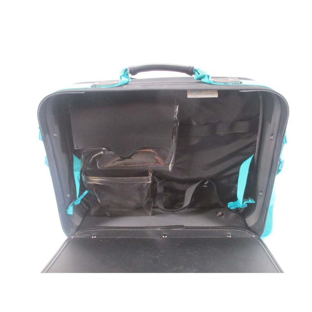 Adidas Originals Trefoil Vintage Retro Big Airliner Bag Case Black and Teal - Picture 4 of 13